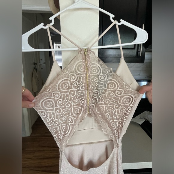 Windsor Evening Dress XS Sparkly Champagne Nude A Line Mini - Picture 3 of 8